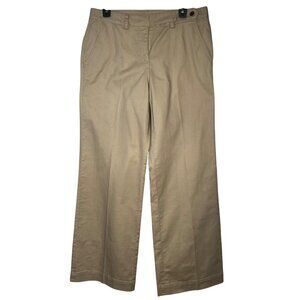 Ruby Rd Wide Leg Denim Chino Sand Beige Pants 8 (33x31) NWT